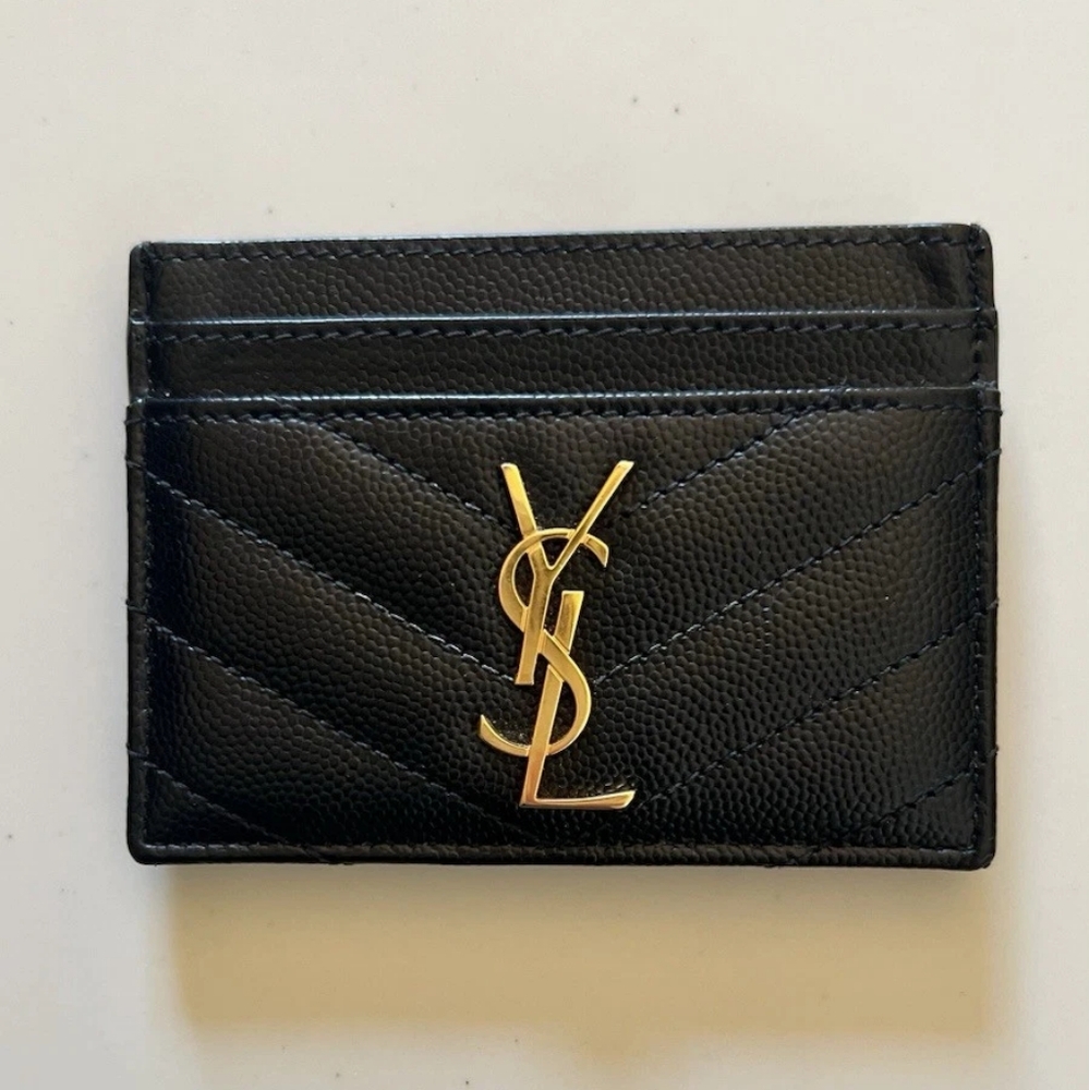 Saint Laurent Black and Gold Card Holder